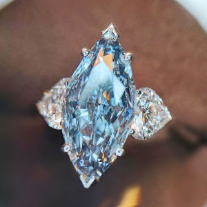 Huitan Partysu Style Women Ring Sky Blue Marquise/White Heart CZ Stylish Wedding Ring Gift for Lady New Drop Shipping Rings