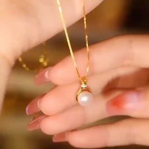 rantai leher emas bangkok cop 916 Fukubukuro pearl necklace for  women gift