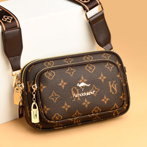 กระเป๋าสะพายข้างหนังแท้พิมพ์ลาย KANGAROO กระเป๋าสะพายไหล่ข้างเดียวสำหรับผู้หญิง กระเป๋าสะพายข้างแบบพกพาขนาดเล็ก กระเป๋าสะพายข้างแบบลำลอง