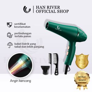 HAN RIVER hair dryer 800W / pengering rambut Hot and Cold Air 100% ORIGINAL Pengering Rambut Dengan Perlindungan Panas Warranty Resmi Distributor - Lazada