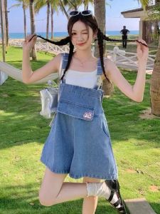 กางเกงยีนส์ทรงเอเอวสูง ทรงขาบาน ทรงกระต่าย ฤดูใบไม้ผลิและฤดูร้อน 2024 กางเกงขาสั้นทรงเดม่าสีพื้น กางเกงยีนส์ทรงเข้ารูป