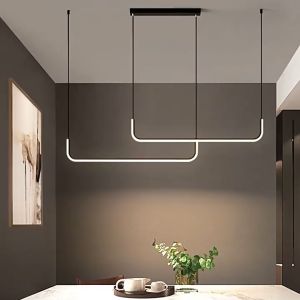 Lampu Gantung Minimalis Makan Cafe Minibar Lampu Hias Gantung Panjang 150cm LED 3 Warna Modern Nordic Ruang Kantor MOOISHC