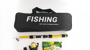 1.8M/2.1M Sea Fishing Rod Set Telescopic Fishing Pole with Spinning Reel Bag Minnow Lure for Sea River Lake Fishing