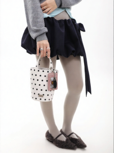 JANDRESS | Túi Xách Mini Thùng Dotted White Rini Duns Pendant