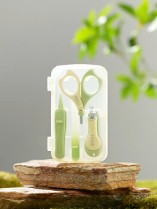 TEN-M JOURNEY Baby Nail Clips Set Newborn Baby Nail Clips Anti pinch Round head Scissors Portable Nail File Tweezers Child Care 4-piece Set