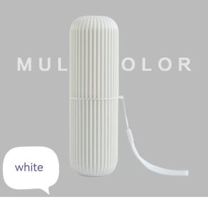 1 Portable Toothbrush Cup Travel Toothbrush Case Vertical Stripe Portable Mouthwash Cup Toothbrush and Toothpaste Storage Box