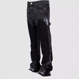 Washed Jeans Men Vintage Mid Waist Pockets Button Zipper Fly Distressed Ankle Length Denims Trousers Streetwear Straight Pants