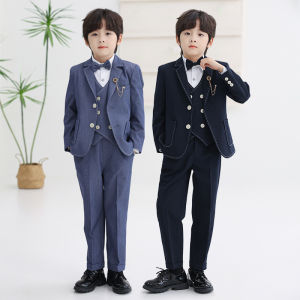 9Sbird ชุดสูทสำหรับเด็ก British Wedding Pageboy โฮสต์เปียโนหล่อรันเวย์เสื้อเด็กผู้ชายเป็นทางการ
