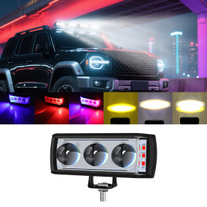 KEVANLY | 1/2pcs Car LED Work Light Laser Spotlights Super Bright Headlights White Yellow Flashing Warning Light DRL Driving Light Plastic