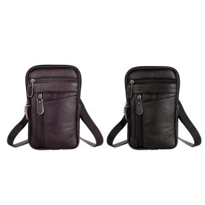 [TOPACE MALL]กระเป๋าสะพายไหล่ผู้ชายหนังแท้สำหรับธุรกิจและลำลอง พร้อมช่องใส่โทรศัพท์และซิปในสีดำคลาสสิก