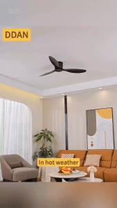 Nordic Modern Industrial Ceiling Fan Big size Strong Winds With Remote 42/52Inch Silent 6 Speeds 3 Blades Dc Inverter Fan Silent Copper Motor Ceiling Fans for Living Room Kitchen Dining Bedroom