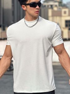 Light Weight Muscle Sport 280g Heavy Duty Fitness Short Sleeve Mens Basketball Shoulder Pad Enhanced Strength Quick Dry T-Shirt