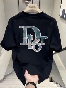 Áo Thun Cotton Nam Tay Ngắn in Chữ Graffiti Phong Cách Mỹ Mùa Hè Áo Thun Cotton Rộng Rãi Thoáng Khí Thoải Mái Thời Trang