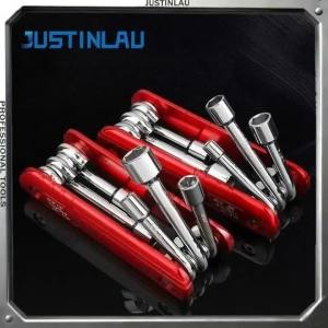 1PC 6 in 1 Folding Nut Driver Set Imperial/Metric Hex Nut Driver Set Folding Socket Wrench Steel Shank Portable Premium Handle