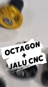 PAKET HANDGRIP HANDFAT OCTAGON KOTAK + JALU STANG GEPENG CNC MODEL FLOWER MOTOR UNIVERSAL