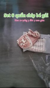 Set 6 quần chip quần lót bé gái hoạ tiết ngộ nghĩnh cotton 100% thấm hút thoáng mát (3 tam giác 3 đùi)