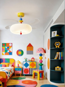 DGY | Invisible Cream-Colored Romantic Ceiling Fan Light