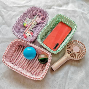 Modern Simple PP Colorful Rattan-style Storage Basket