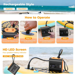 Mountainhiker | SUP Pump Outdoor Wireless Air Pump Travel Vacuum Pump with Inflatable Deflate Portable Electric MINI Inflatable Pumps for Mats