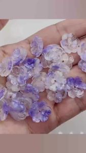 DIY Sản phẩm mới phụ kiện và trang trí tóc kiểu cổ điển khắc 3D hoa đào và hoa mai 6 cánh14mm nhiều màu trang sức thủ công tự làm bán sỉ