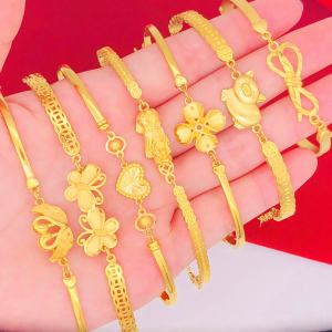 Couples Sand Gold Bracelet Womens Coin Plated Gold Fake Gold Butterfly Knot Heart Letter Small Waist Half Bracelet Jewelry