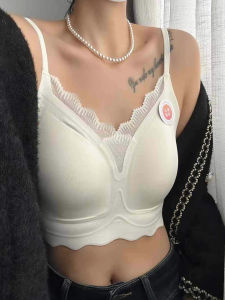 chaqi | เสื้อชั้นในลูกไม้เกาะอกแบบเกาะอกสำหรับฤดูร้อน ทรงเข้ารูป แขนกุด ผ้าไนลอน ความหนาปกติ คอลเลกชันฤดูร้อน 2025 สำหรับผู้หญิง