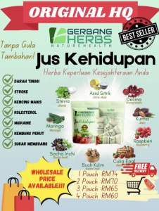 *Jualan Penghabisan Stok* Original HQ - Jus Kehidupan by Gerbang Herbs dengan khasiat MORINGA SACHA INCHI BUAH KULIM (exp 05/2026)