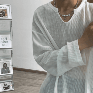 Áo Thun Dài Tay Cổ Chữ V Dáng Rộng Thoải Mái Cho Nam Mùa Thu Thường Ngày Chống Nhăn Chống Mài Mòn Mềm Mại Thoải Mái