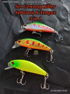 Gewang Sebarau Tengas Lure Sinking Minnow 50SF 3in1 (From KL)