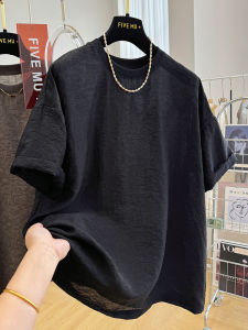 เสื้อยืดแขนสั้นหลวมๆ สำหรับผู้ชายไซส์ใหญ่ 300 ปอนด์ ดีไซน์ปักลายอเมริกันย้อนยุค ใส่สบายในฤดูร้อน ทรงหลวมๆ ลำลอง