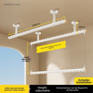 BIREN | Fixed Side-Mounted Drying Rack Double Layer Hanging Rod