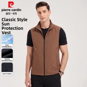 Pierre Cardin | Mens Stand Collar Outdoor Water-Repellent Fashion Vest