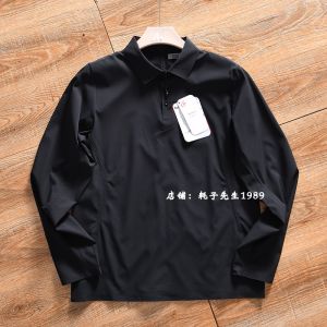 Fashionable Urban Mens Long Sleeve Polo Shirt Quick Dry Outdoor Sports Polyester Nylon Blend Standard Fit Summer Polo Top