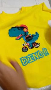 KAOS DISTRO ANAK LAKI LAKI ATASAN KATUN SABLON DIGITAL MOTIF DINO BIKE