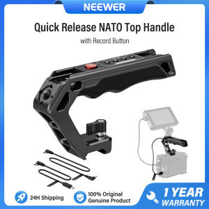 NEEWER PG005E NATO Top Handle with Record Button Comfort Silicone Grip with QR NATO Clamp for Sony A7 ZV1 Panasonic S5 II FUJIFILM X-T5