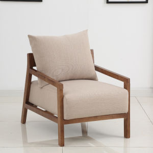 Solid Wood Single-Seat Sofa Chair Minimalist Modern Casual Club Fabric Sofa Combination Chair Nordic Model House Sofa Chair