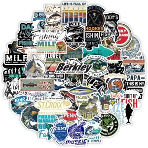 100pcs Fishing Stickers Waterproof Skateboard Motorcycle Guitar Luggage Laptop Bicycle Sticker Kids Toys