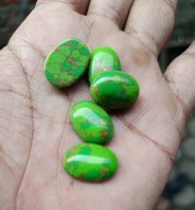 Batu Akik Pirus Hijau Urat Mas 18x13 mm