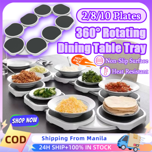 Rotation Dining Table Tray With Non-Slip Surface 2/8/10 Plates Tabletop Rotating Serving Tray For Kitchen Easy To Assemble Versatile Dinner Plate 360° Rotation Serving Tray For Restaurant And Home