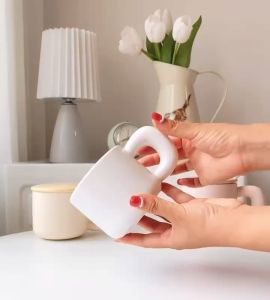 Nordic Ceramic Coffee Mug with Cover and Stirrer
