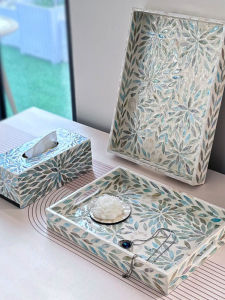 Natural Shell Tray Rectangular European Style Dining Table Decor Living Room Tea Table Storage Fruit Dish Vietnamese Origin