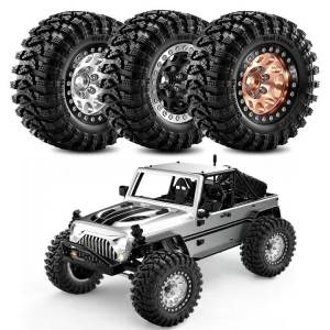 4pcs 1.9 90.38mm Metal Beadlock Wheel Tires for RC Crawler 1/10 Traxxas TRX4 TRX6 SCX10 Axial 1/12 MJX H12P H12Y Upgrade Parts