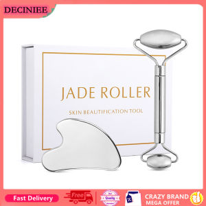Stainless Steel Face Massage Roller Guasha Set Facial Massager Face Lift Anti-Aging Skin Tightening Cooling Metal Contour Reduce Puffiness Gift Friends Mom Sister