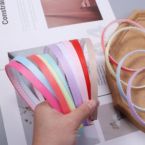 10pcs/lot Plain 10MM Satin Headband Girls Fabric Covered Resin Hairbands Plastic Headbands Kids Toothed Hair Hoop Accessories