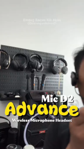Advance Mic Headset Bando Wireless Bluetooth Youtuber Jangkauan 50 Meter - MIC D2 - GRATIS ONGKIR