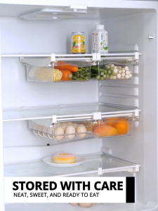 LOCAUPIN Drawer Type Kitchen Fridge Storage Organizer Transparent Fresh Keeping Box Kitchen Organizer Vegetable Egg Box