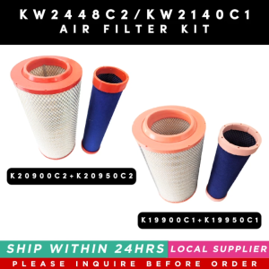 1 Set Air Filter Kit KW2448C2(K20900C2+K20950C2) / KW2140C1(K19900C1+K19950C1) [LOCAL STOCK. READY TO SHIP WITHIN 24HRS.] for Cummins  Engine Air Filter KIT K20900C2 K20950C2 K2451 K2450 KW2140C1 K19900C1 K19950C1
