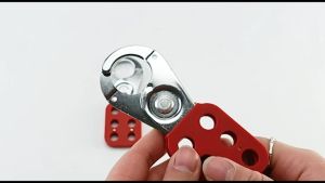 Red Industrial Safety Lockout Six Hole Steel Lockout Hasp