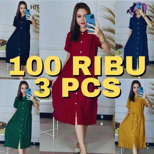 GRATIS ONGKIR DASTER ANDIN FULL KANCING BUSUI TALI SAMPING COTTON RAYON VIRAL 2023