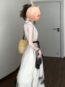 CHANGTONG | Elegant and Stylish Neck-hanging Dress Long Vest Dress